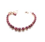 Bracelet By Mariana Woman Beautiful Rhodonite Round Mineral-RG