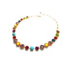 Mariana Necklace Chinese Turquoise & Yellow, Fuchsia, Orange Blue Austrian Crystals Massai Africa Coll. - Image 3