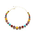 Mariana Necklace Chinese Turquoise & Yellow, Fuchsia, Orange Blue Austrian Crystals Massai Africa Coll. - Image 2