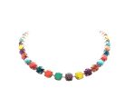 Mariana Necklace Turquoise, Yellow Fuchsia & Orange Austrian Crystals Massai Africa Coll.