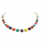 Mariana Necklace Turquoise, Yellow Fuchsia & Orange Austrian Crystals Massai Africa Coll.