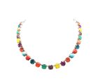 Mariana Necklace Turquoise, Yellow Fuchsia & Orange Austrian Crystals Massai Africa Coll. - Image 3