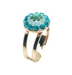 Ring By Mariana Woman Colored Turquoise, Aqua Blue and Green Swarovski Crystals