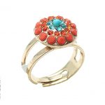 Mariana Ring Turquoise, Aqua Blue Red & Orange Austrian Crystals Serengeti Africa Coll.