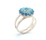 Ring By Mariana Woman Turquoise, Blue and Aqua Swarovski Crystals - Image 2