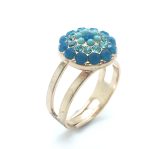 Ring By Mariana Woman Turquoise, Blue and Aqua Swarovski Crystals