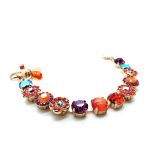 Mariana Bracelet Orange & Fuchsia Austrian Crystals Lady Marmalade Songbook Coll. - Image 2