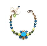 Bracelet By Mariana Woman Beautiful Turquoise and Yellow Swarovski Crystals - Image 3