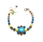 Bracelet By Mariana Woman Beautiful Turquoise and Yellow Swarovski Crystals