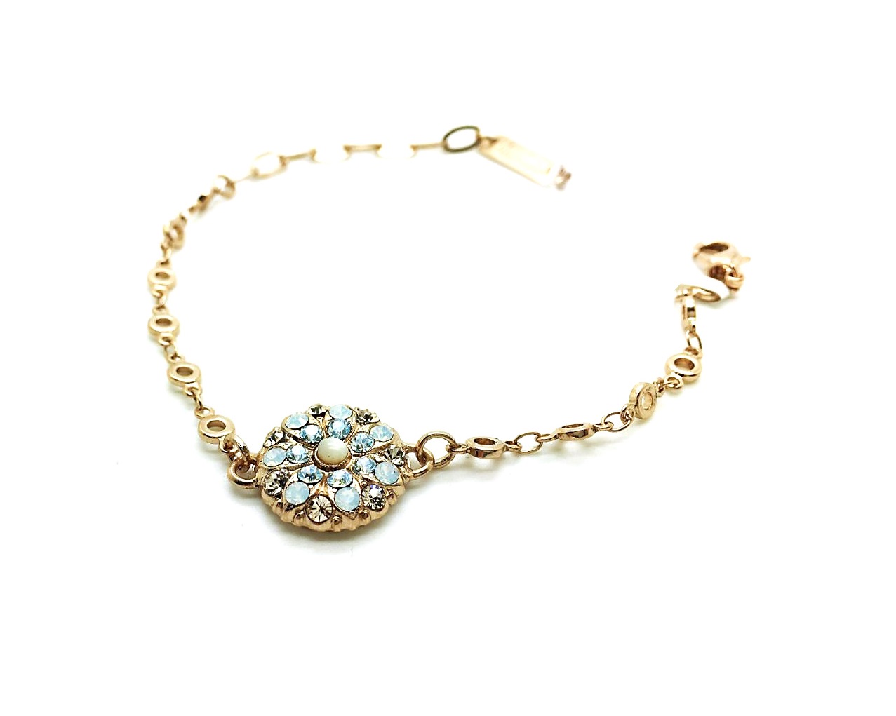 B-4212-2-1078-RG (3) Mariana Bracelet Guardian Angel White,Clear & Light Brown Austrian Crystals Kalahari Africa Coll. - Image 1