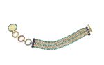 Bracelet By Mariana Woman Coin Design Green and Purple Swarovski Crystals - Image 3