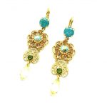 Mariana Earrings Drop Yellow, Blue Silver & Green Austrian Crystals kokomo Songbook Coll.