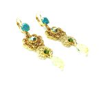 Mariana Earrings Drop Yellow, Blue Silver & Green Austrian Crystals kokomo Songbook Coll. - Image 3