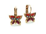 Earrings By Mariana Woman Butterfly Shape Fuchsia and Purple Swarovski Crystals