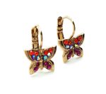 Earrings By Mariana Woman Butterfly Shape Fuchsia and Purple Swarovski Crystals - Image 3