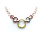Necklace By Mariana Massai Africa Coll. Yellow Opal, Sun, Blue Zircon & Fuchsia Austrian Crystals - Image 3