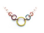 Necklace By Mariana Massai Africa Coll. Yellow Opal, Sun, Blue Zircon & Fuchsia Austrian Crystals - Image 2
