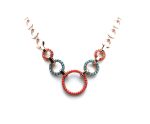 Mariana Necklace Austrian Crystals Circles Of Orange Aqua, Blue & Red Serengeti Africa Coll.