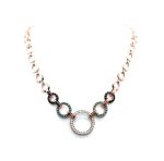 Necklace By Mariana Zanzibar Africa Coll. Circles Of Turquoise Swarovski Crystals - Image 3