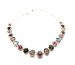 Mariana Necklace Rose  & Shimmer Grey Austrian Crystals Madagascar Africa Coll.