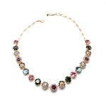 Mariana Necklace Rose  & Shimmer Grey Austrian Crystals Madagascar Africa Coll. - Image 3
