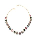 Mariana Necklace Rose  & Shimmer Grey Austrian Crystals Madagascar Africa Coll. - Image 2