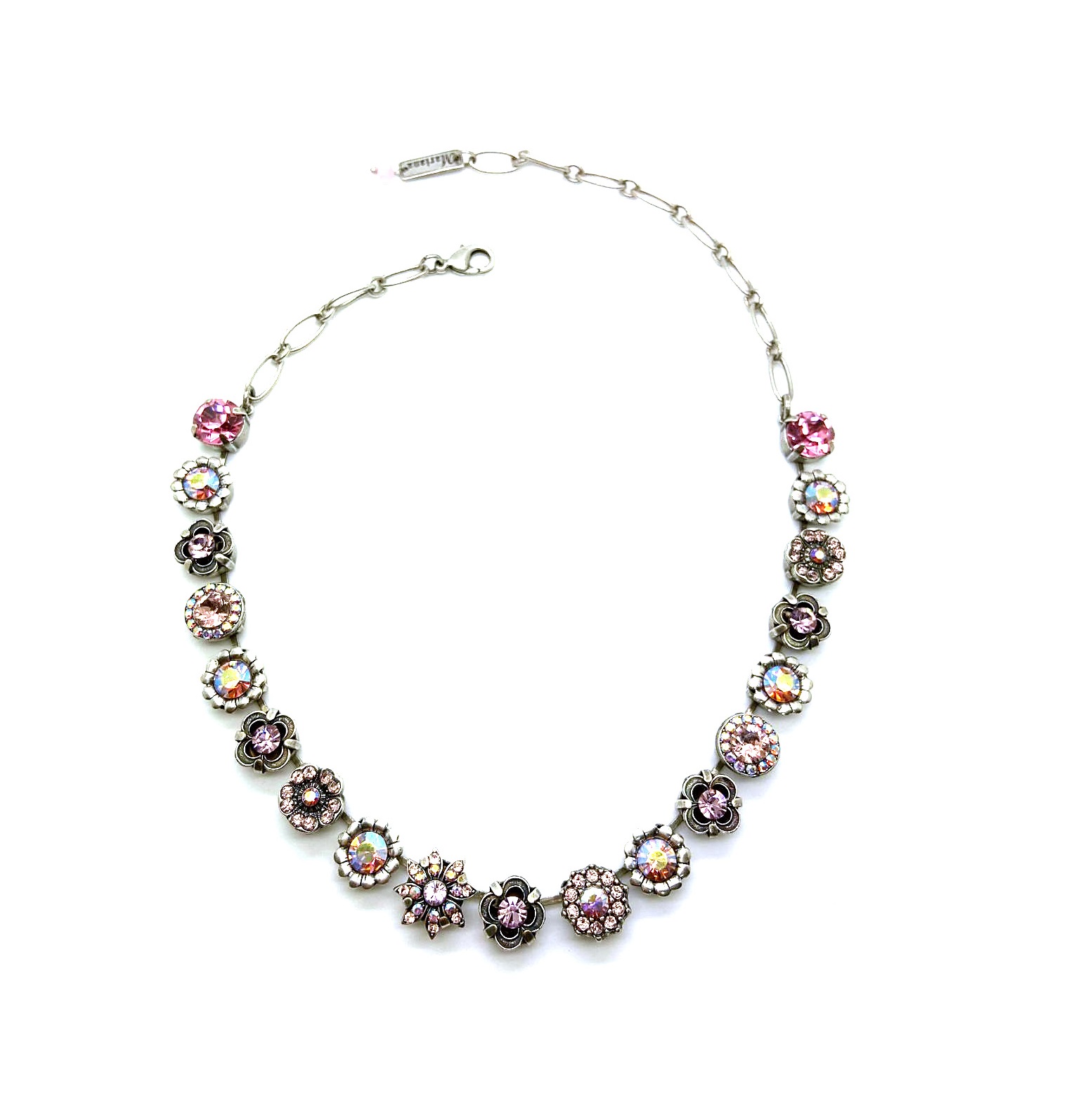 N-3123-319-SP (3) Necklace By Mariana Woman Pink, Peach Rose and Purple Swarovski Crystals - Image 1