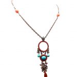 Mariana Necklace Turquoise, Coral and Austrian Crystal Masai Africa Coll.