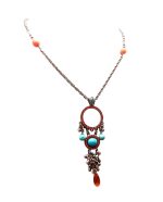 Mariana Necklace Turquoise, Coral and Austrian Crystal Masai Africa Coll.