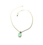 Mariana Pendant Necklace Pacific Turquoise & Green Austrian Crystals Athena Caribbean Life Coll.