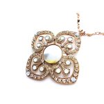 Necklace Pendant By Mariana Woman Clover Pearl and Silk Swarovski Crystals - Image 3
