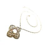 Necklace Pendant By Mariana Woman Clover Pearl and Silk Swarovski Crystals - Image 2