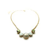 Necklace By Mariana Kalahari Africa Coll. Peach & Pearl Austrian Crystals