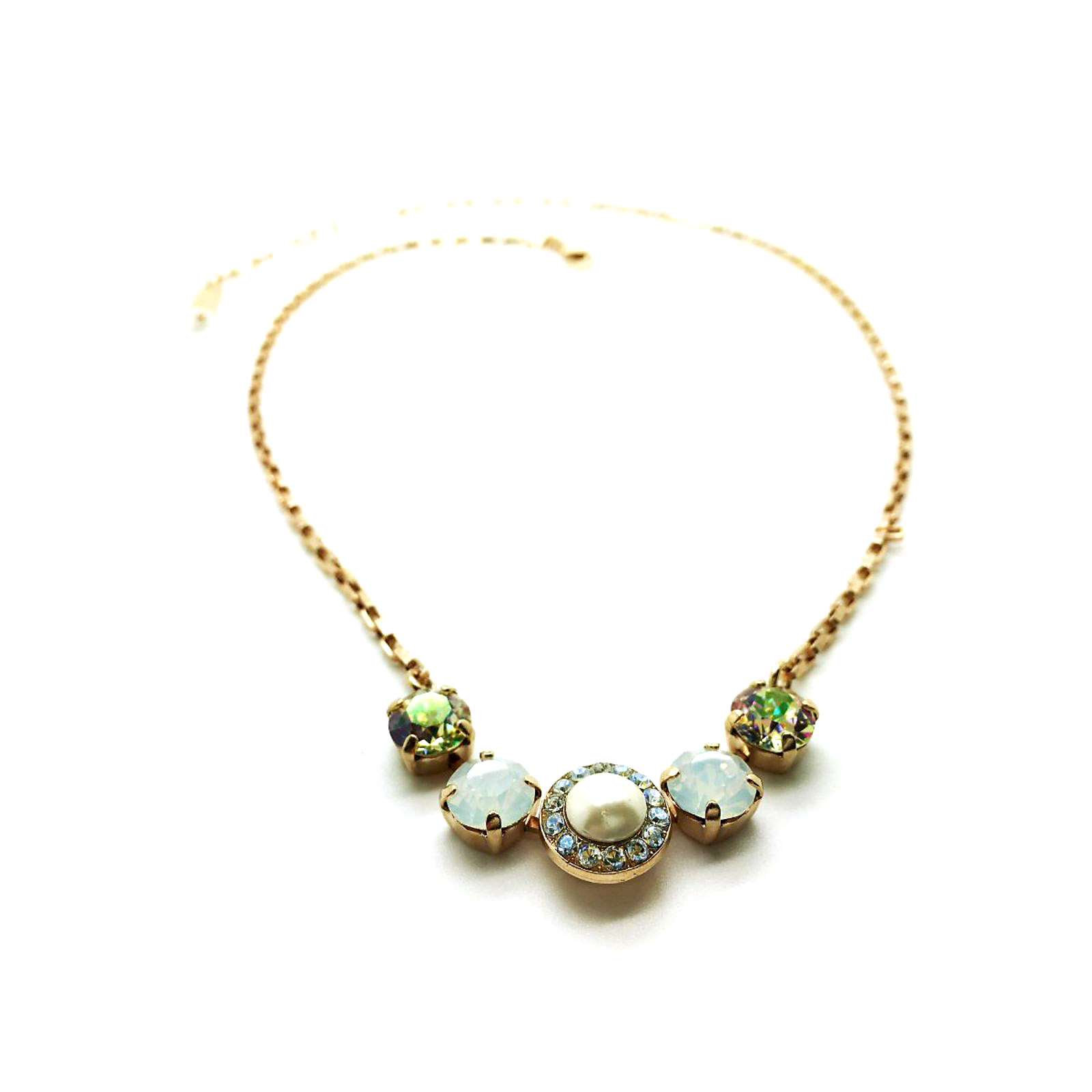 N-5084-1078-RG (6) Necklace By Mariana Kalahari Africa Coll. Peach & Pearl Austrian Crystals - Image 1