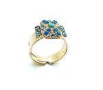 Mariana Ring Turquoise, Aqua & Carribean Blue Swarovski Crystals Zambezi Africa Coll. - Image 2