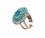 Ring By Mariana Zambezi Africa Coll. Turquoise & Aqua Austrian Crystals - Image 3