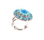 Ring By Mariana Zambezi Africa Coll. Turquoise & Aqua Austrian Crystals - Image 2