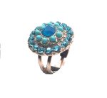 Ring By Mariana Zambezi Africa Coll. Turquoise & Aqua Austrian Crystals