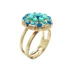 Mariana Ring Turquoise, Aqua & Caribbean Blue Austrian Crystals Zambezi Africa Coll. - Image 3