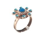 Mariana Ring Caribbean Blue Adjustable Austrian Crystals Zambezi Africa Coll.