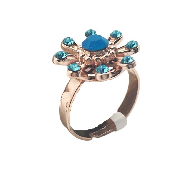 Mariana Ring Caribbean Blue Adjustable Austrian Crystals Zambezi Africa Coll.