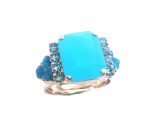 Mariana Ring Turquoise & Caribbean Blue Austrian Crystals Zambezi Africa Coll. - Image 2