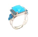 Mariana Ring Turquoise & Caribbean Blue Austrian Crystals Zambezi Africa Coll. - Image 3