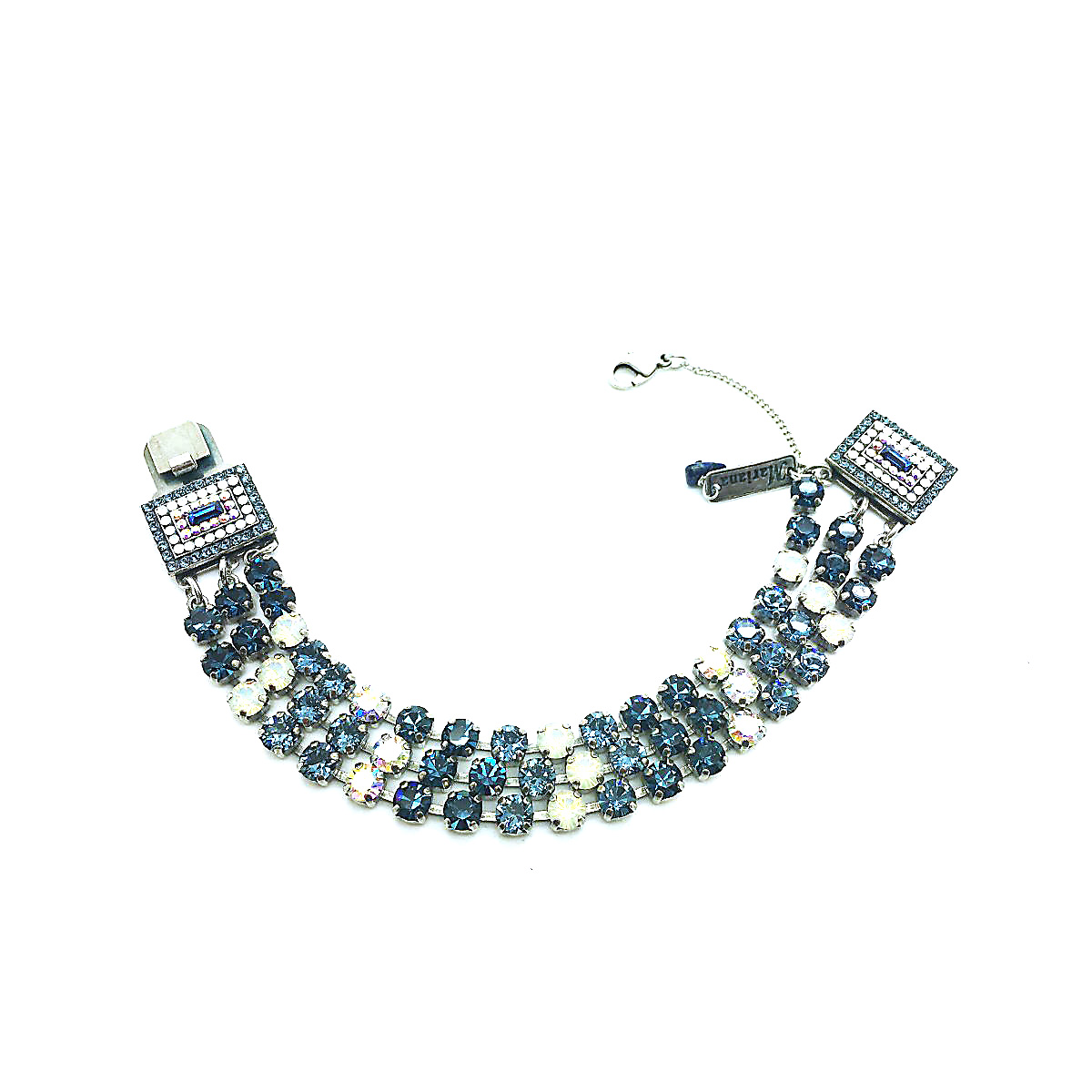 B-4000-4-1069-SP (3) Bracelet By Mariana Woman Montana Blue and Opal Swarovski Crystals-SP - Image 1