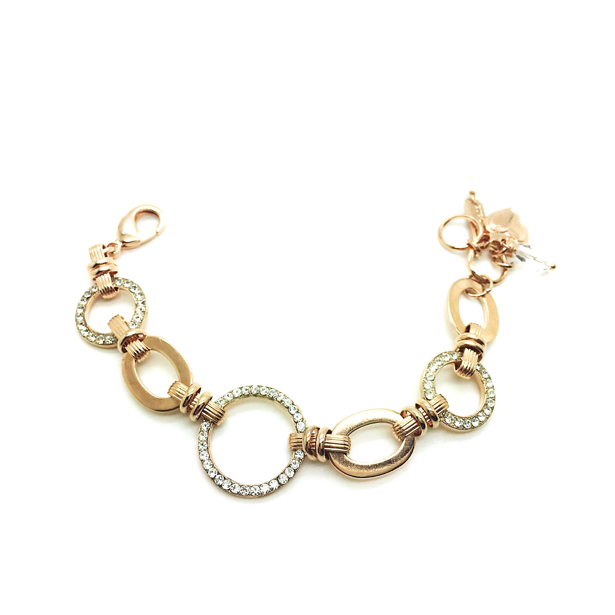 B-4083-1-001001-RG (1) Bracelet By Mariana Woman Rings Shape Clear Swarovski Crystals - Image 1