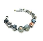 Mariana Bracelet Snowflake Stone with Peach & Black Diamond Austrian Crystals Luxury Nirvana Coll. - Image 2