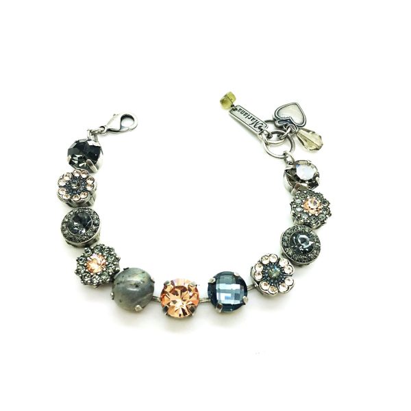 Mariana Bracelet Snowflake Stone with Peach & Black Diamond Austrian Crystals Luxury Nirvana Coll.