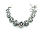 Bracelet By Mariana Woman Flower Clear and Aurora Boreal Swarovski Crystals