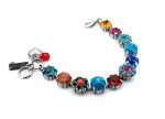 Bracelet By Mariana Woman Classic Siam, Blue and Fuchsia Swarovski Crystals - Image 4
