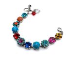 Bracelet By Mariana Woman Classic Siam, Blue and Fuchsia Swarovski Crystals